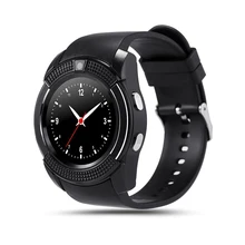 100% neue original v8 smart watch mit sim tf-einbauschlitz runde ips bluetooth-konnektivität smartwatch für ios android-handy
