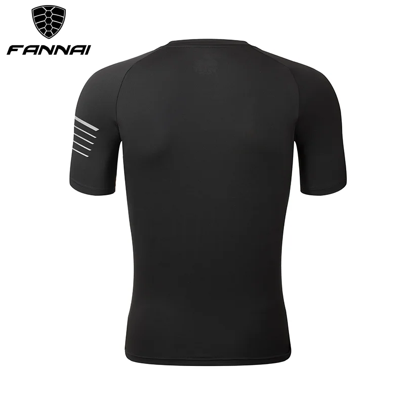 FANNAI Running Shirt Black Polyester Quick Dry Reflective Short Sleeve High Quality Top Gym Shirt Training Bodybuilding FN039 FANNAI Running Shirt Black Polyester Quick Dry Reflective Short Sleeve High Quality Top Gym Shirt Training Bodybuilding FN039