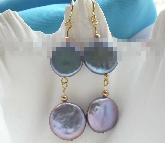 

HOT SELL - > 00007 Black Coin pearl Earrings -Top quality free shipping