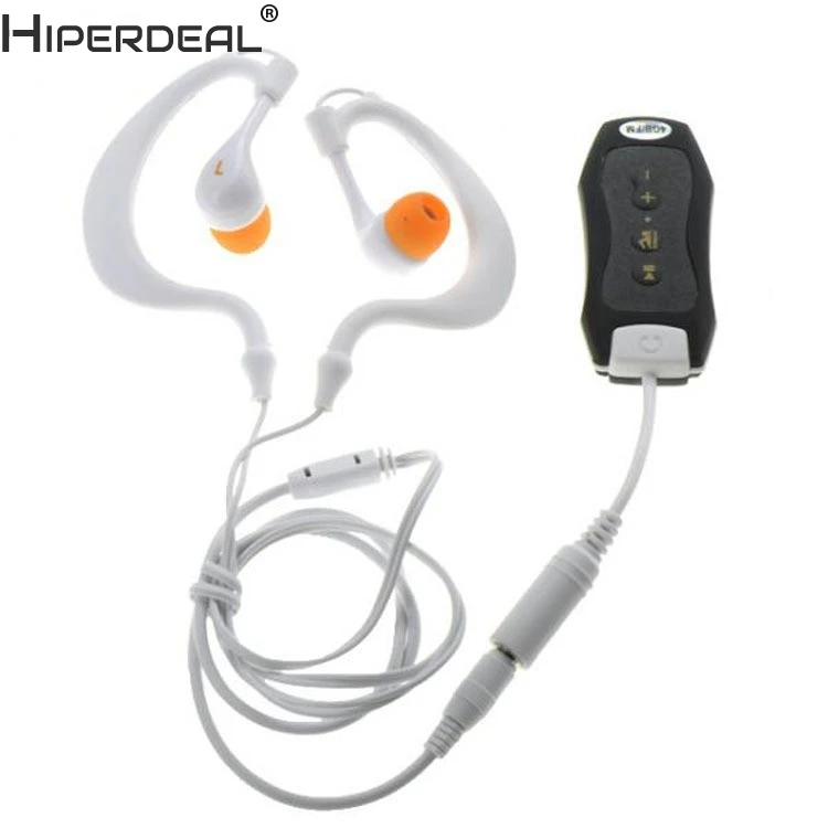 

HIPERDEAL Mp3 Player Sports 4GB Clip Waterproof IPX8 Mp3 Player FM Swimming Diving + Earphone Black HW