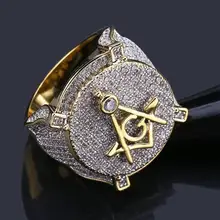 5 шт./лот, роскошное масонское кольцо, микро проложенный CZ Кристалл, кольца, украшения с масонской символикой, мужские ювелирные изделия