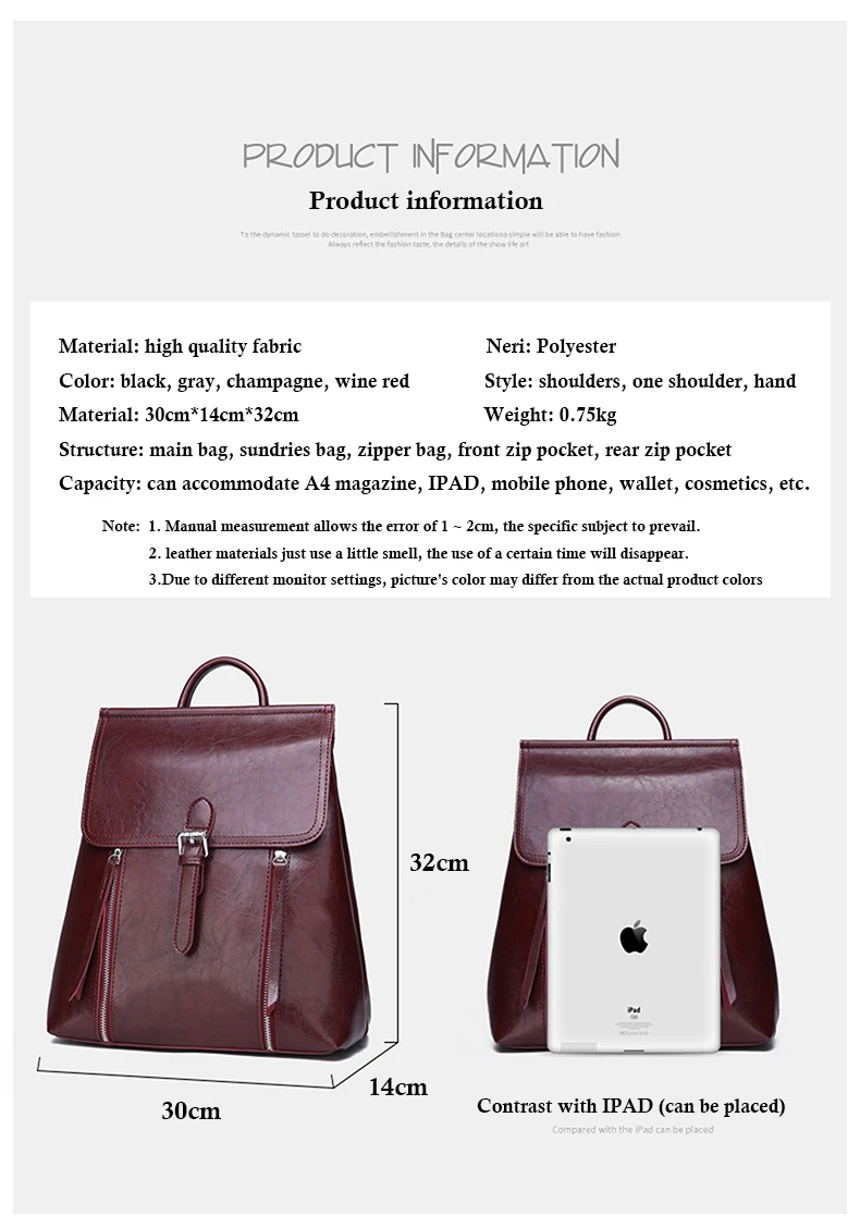 Кожаный рюкзак mochila, женский рюкзак с большой молнией, рюкзак, Студенческая сумка, женские большие повседневные дорожные сумки, mochila feminina sac