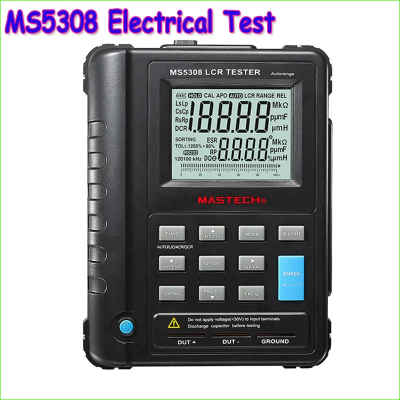 1pcs Mastech MS5308 LCR Meter Portable Handheld Auto Range LCR Meter High Performance 100Khz