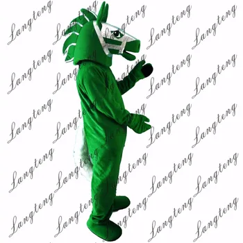 

Hot Sale Green horse Mascot Costume Adult Size Halloween Outfit Fancy Dress Suit Free Shipping2019New
