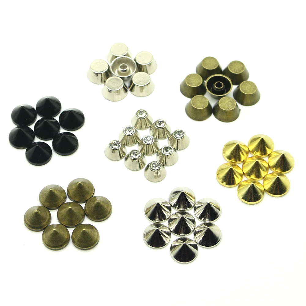 50Sets/pack bucket rivet Zinc Alloy Open-end Rivets For Leather studs and spikes for clothes Drill cone rivet H-06
