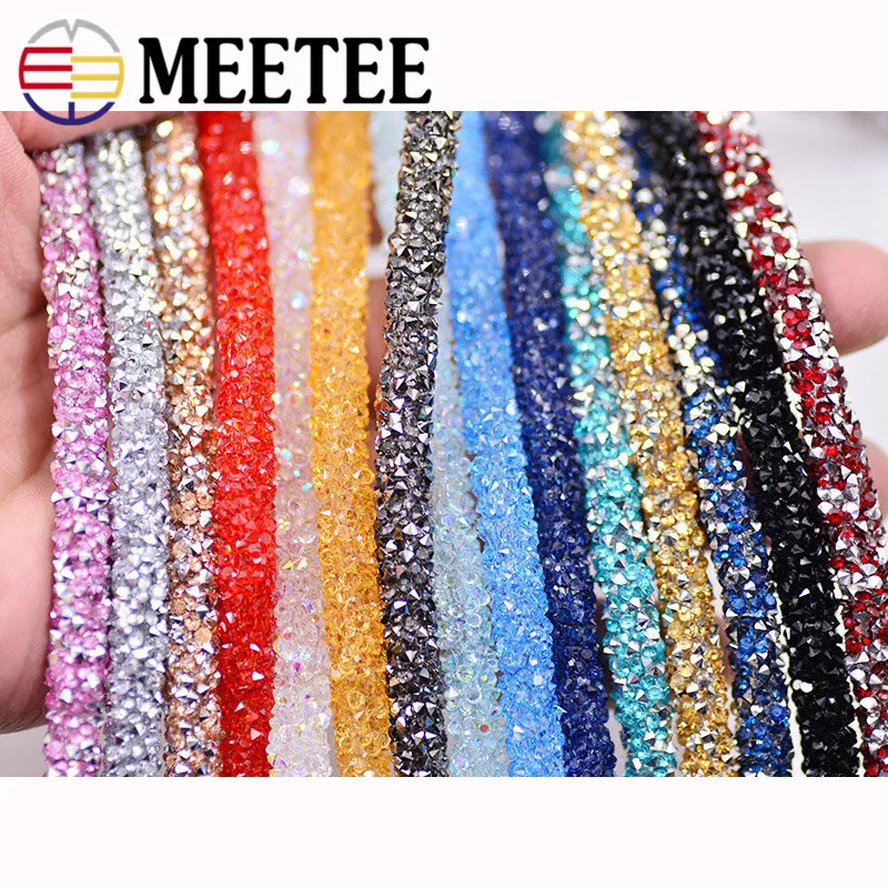 

2 Meters Rhinestone Crystal Chain Trim Crystal Beads Applique Tube Resin Crystals Strass Banding For Wedding DIY Jewelry ZK717