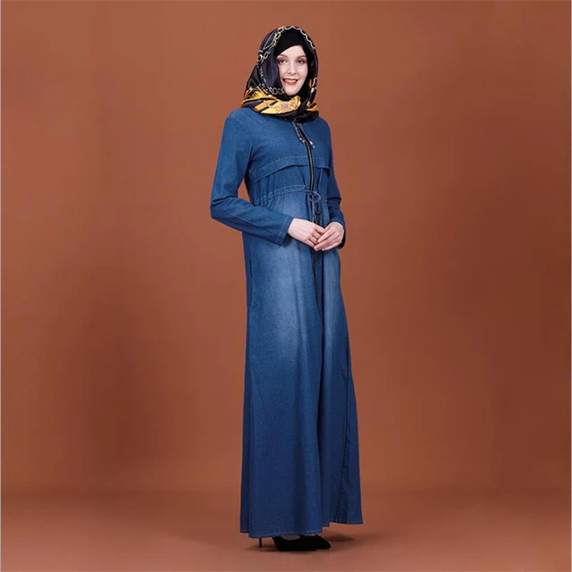 Fashion hijab abaya  jeans  dress for muslim women 2022 long 