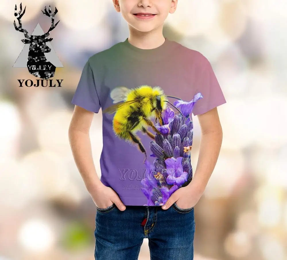 YOJULY/новые милые пчелы, насекомые, детская одежда с 3d принтом для маленьких мальчиков и девочек-подростков, Детская футболка, лидер продаж, модные футболки Modis, A212