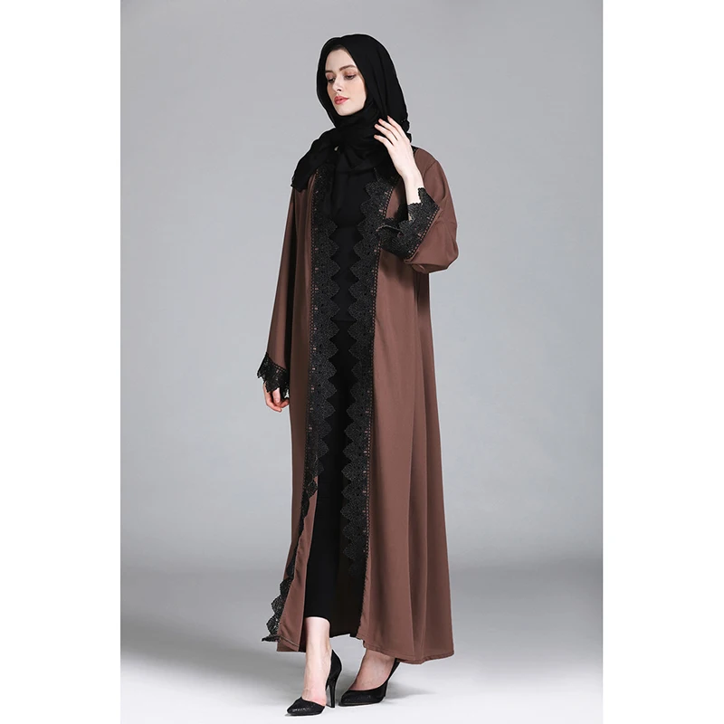 Мода мусульманских Абаи Исламская одежда женское платье Элегантный Vestido Черный