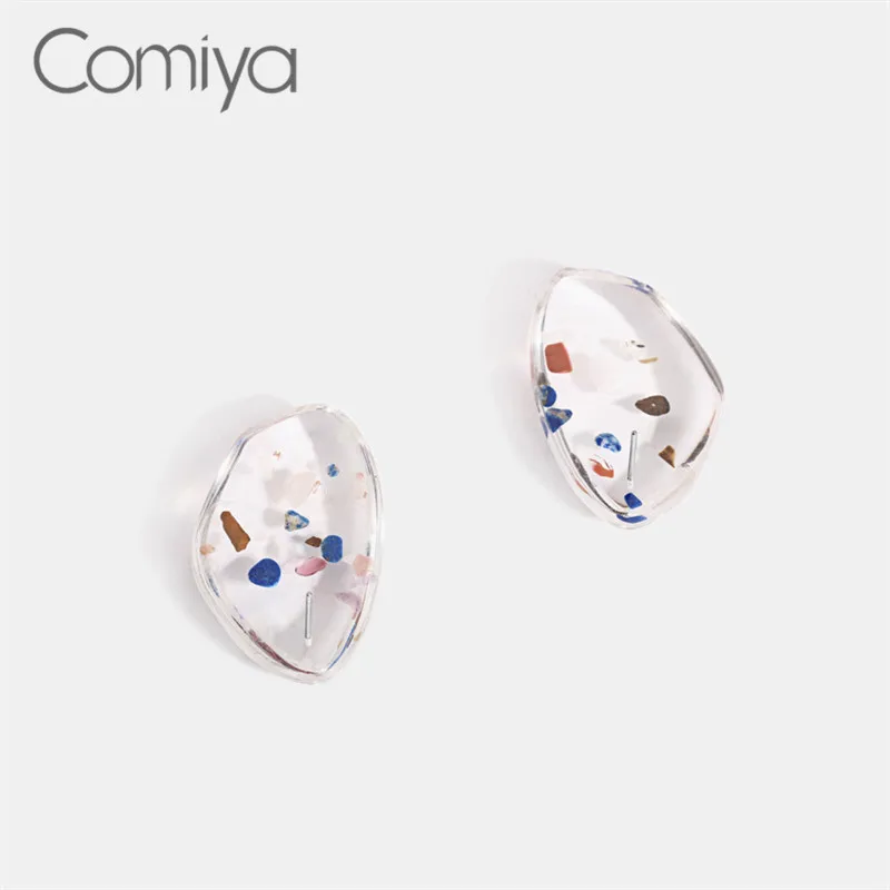 Женские серьги гвоздики из акрилового цинкового сплава Comiya модные корейские