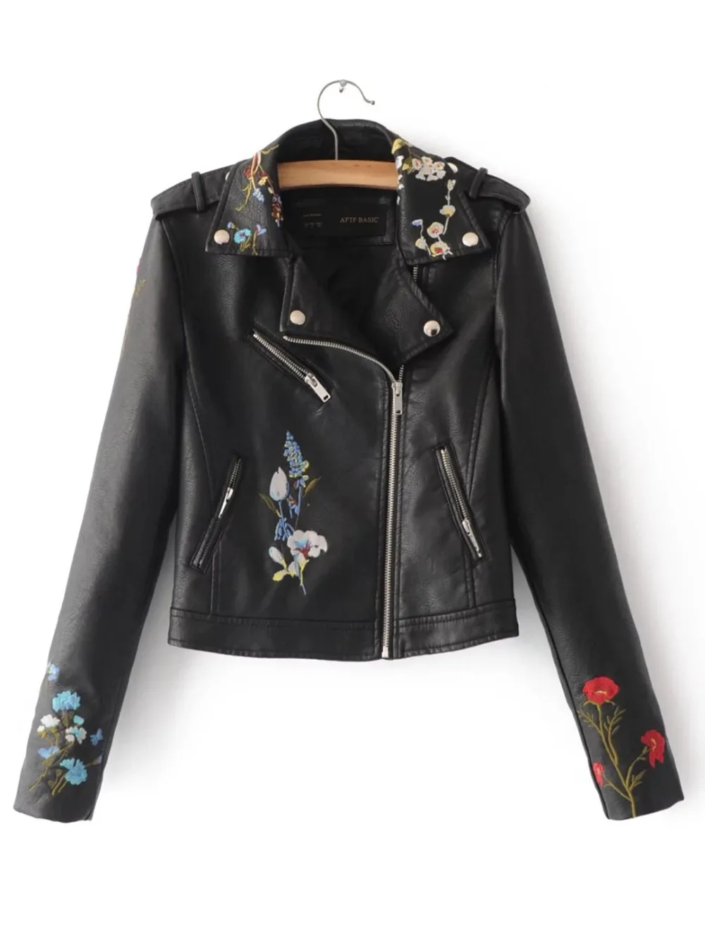 Free shipping casual font b women b font short paragraph embroidered high waist lapel zipper solid