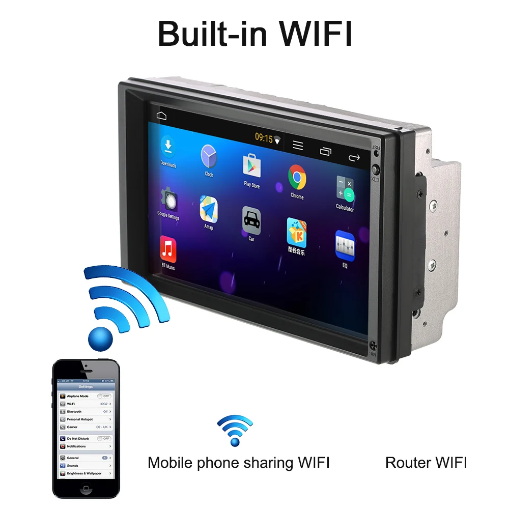 Cheap 7" Universal 2 Din Touch Screen Android 5.1 Car Stereo Radio Player GPS Navigation Multimedia Entertainment with BT WIFI AM/FM 4