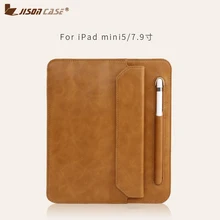 Jisoncase for ipad mini 5 case Microfiber Tablet For ipad mini 1234 Folding Folio Case Pencil Slot Protective for ipad mini 2019 protective shock absorption handheld plastic case for ipad mini blue