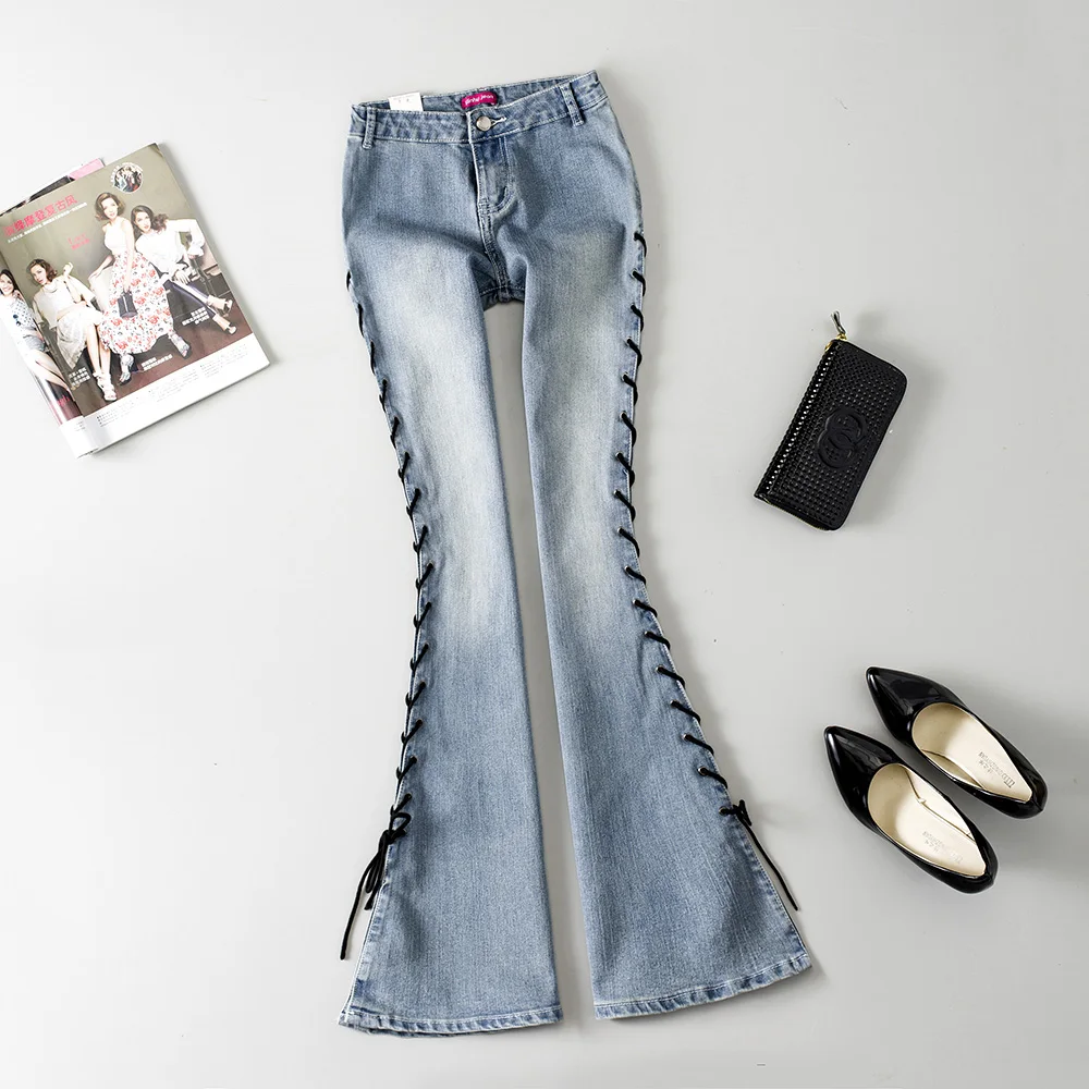 Online Buy Wholesale big bell bottom jeans from China big