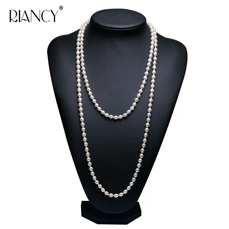 

2018 Fashion Long Multilayer Pearl Necklace Natural Freshwater Pearl Choker Charm Necklace Jewelry For Women Gift