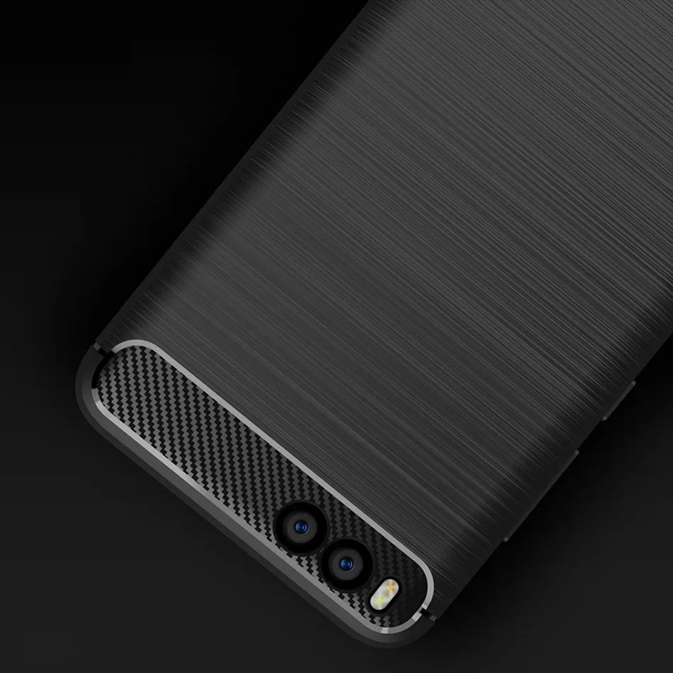 Мягкий чехол Kolpler для Xiaomi Mi Note 3 резиновый силиконовый из углеродного волокна