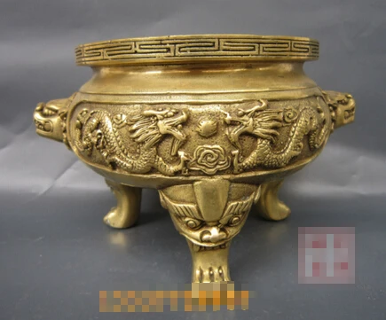 

Copper Brass CHINESE crafts decor ation Asian Bronze incense burner incense burner buddhism supplies Bronze customize