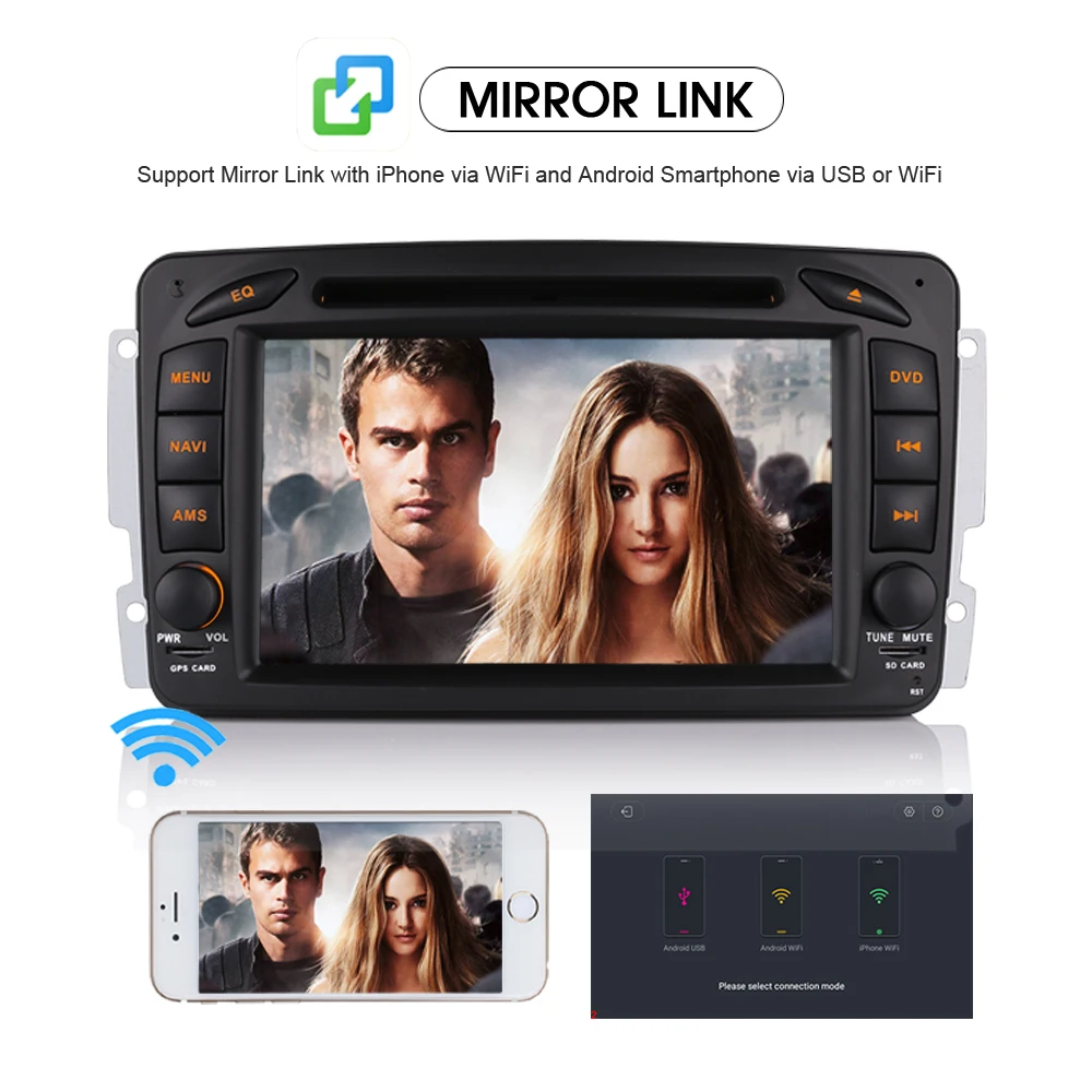 Flash Deal Android 8.0 Autoradio DAB+ WiFi CD DVR RDS 3G Radio GPS OBD2 DVB-T2 Car DVD player For Mercedes C/CLK-Klasse W203 Viano Vito 1
