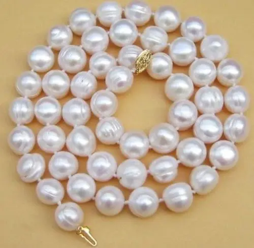 

Real 10-12mm South Sea White Baroque Pearl Necklace 34