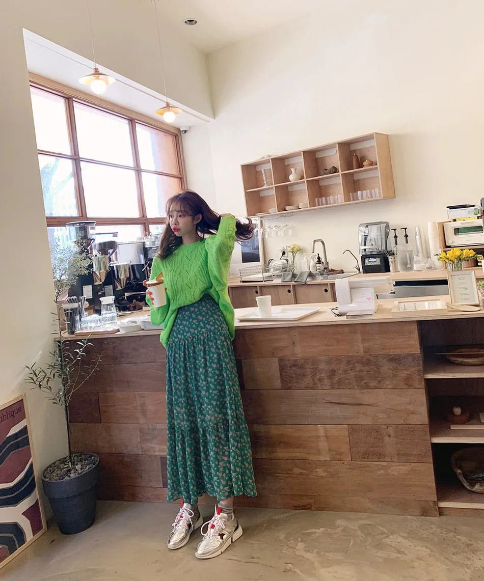 RUGOD элегантный вязаный женский свитер с круглым вырезом корейский шик выдалбливают auturm свободные свитера женская мода зеленый sueter mujer
