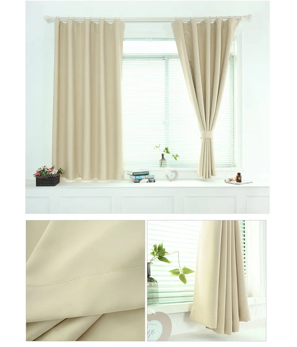 CDIY Soild Короткие шторы для гостиная спальня современные оконные занавески затемнение кухни Шторы двери готовые