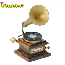 Dongzhur ультра-компактный Ретро фонограф записывающий кукольный домик Миниатюрный 1:12 мебель мини аксессуары DIY Кукольный дом WWP1123