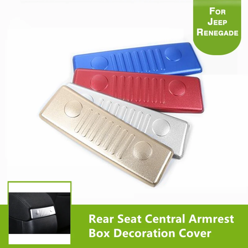 

1PC Rear Seat Central Armrest Box Decoration Cover For Jeep Renegade 2015-2016