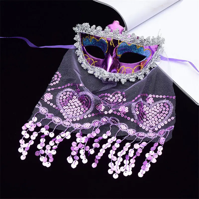 purple Модные женские туфли, сексуальные кружева маскарадная элегантные женские Выходные туфли на выпускной вечерние маска таинственный маска для лица для танца живота таинственный вуаль кружевные вечерние маска - Цвет: purple