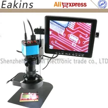 21MP HDMI микроскоп камера для промышленная лаборатория pcb USB выход TF карта видеомагнитофон+ c-крепление объектива+ 56 светодиодный светильник+ " ЖК-дисплей