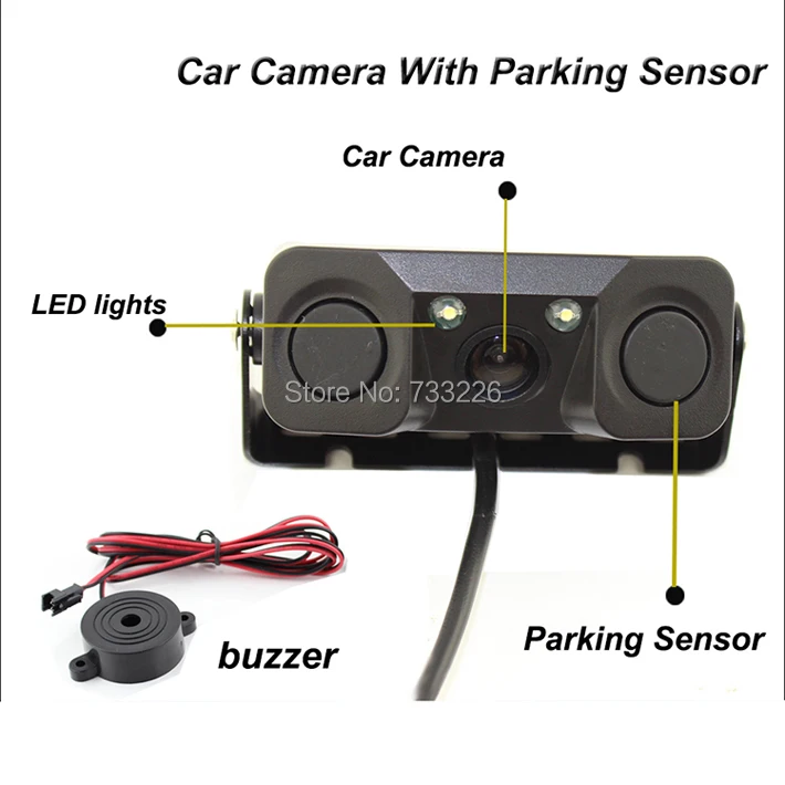 Автомобильная видео Парковочная камера сенсор камера заднего вида с 2 датчиком s индикатор Би Сигнализация Автомобильный вспомогательный парковочный датчик системы
