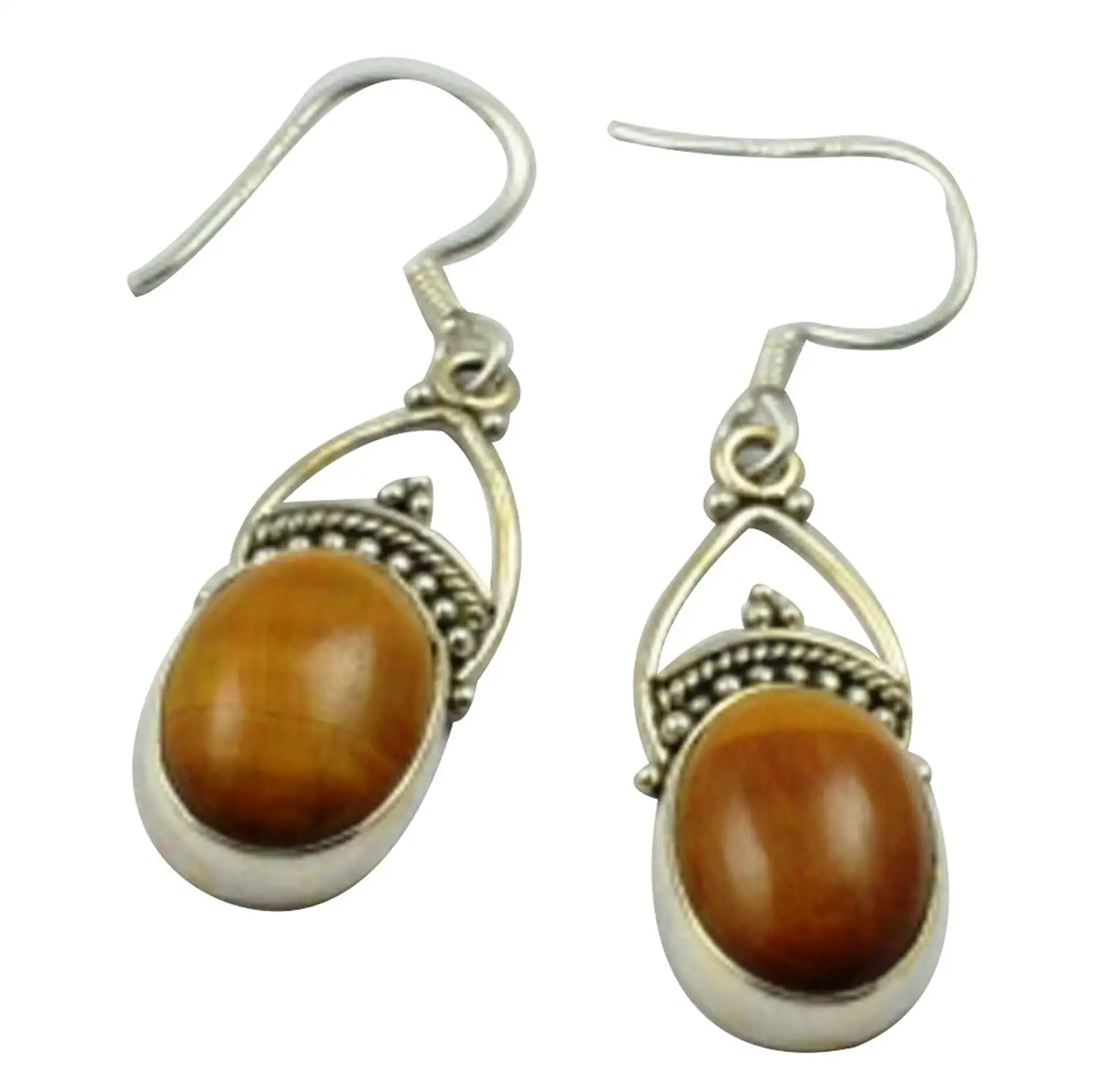 

LoveGem Genuine Tiger Eye EARRINGS 925 Sterling Silver, 41.6mm, AE2340