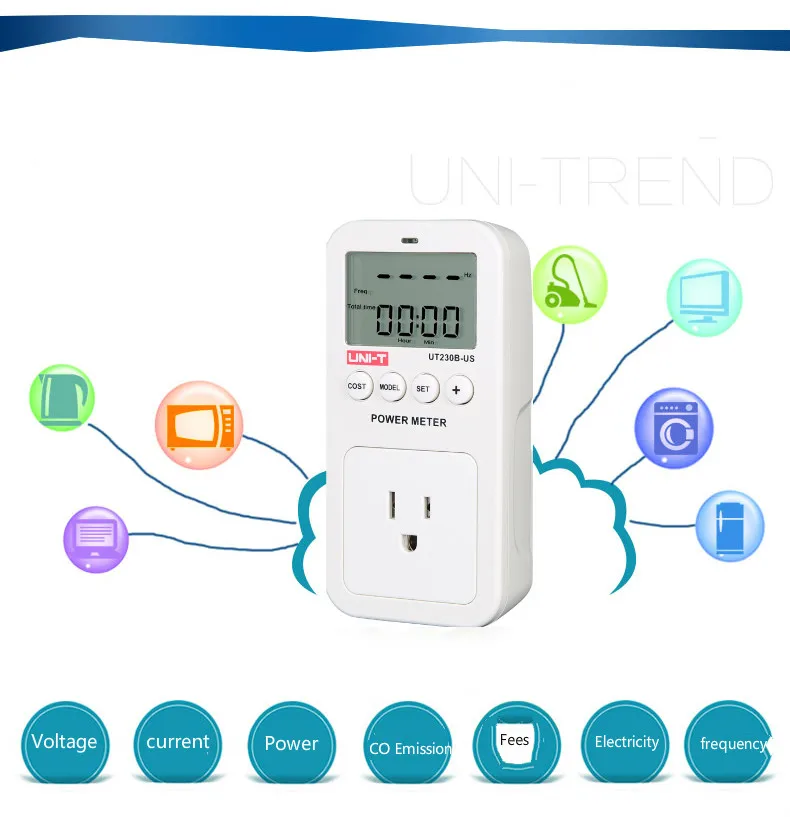 UNI-T UT230B-US wattmeter Tensão Custo Atual Freqüência