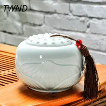 Керамика Чай ware Чай Кэдди Celadon герметичный резервуар ручной работы для хранения бутылок, банок Caddy аксессуары 13,8