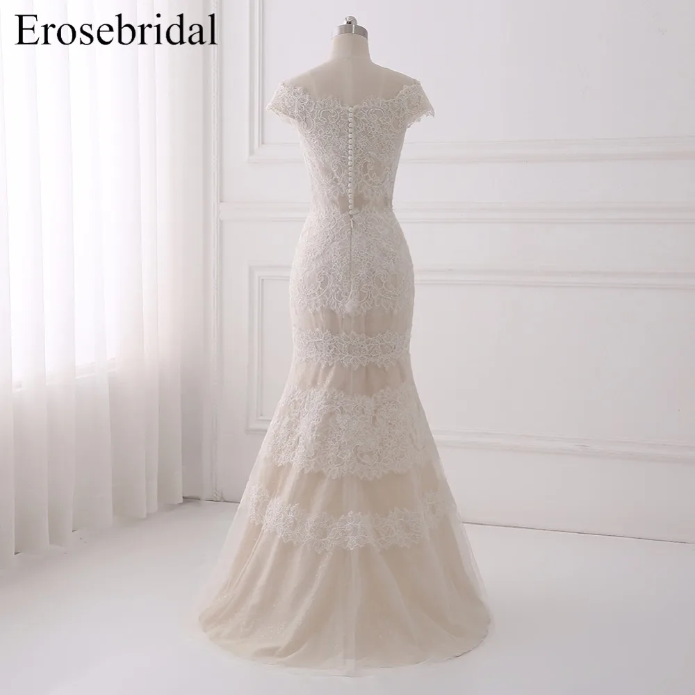 Женское платье Русалочка Erosebridal кружевное для свадьбы с коротким шлейфом модель