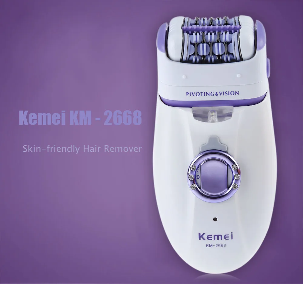 Kemei KM-2668 2 в 1 Для женщин волос триммер, для удаления волос на подмышках в зоне бикини Леди Женский персональный уход за телом бритва