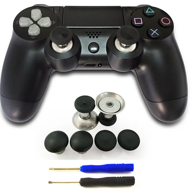 Cheap Enhanced Swap Thumbstick Joystick Thumb Stick Grips Caps Metal Magnetic Stick Set for Xbox One Elite Controller For PS4 Gamepad