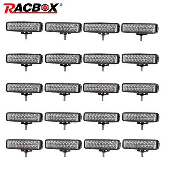 

RACBOX 6 inch 18w Double Color Slim Led Work Light Bar 12V 24V Flood Spot Lights White Amber Car Motorcycle Floodlight Spotlight