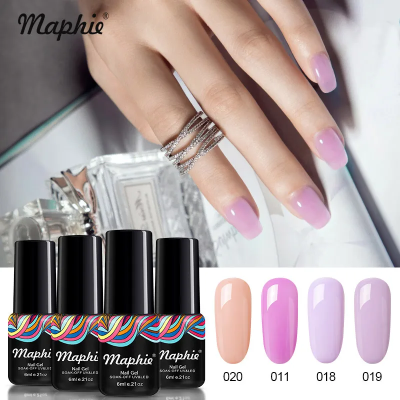 Maphie 4 шт./лот набор гель-лаков для ногтей DIY Дизайн ногтей розовый цвет УФ-гель для ногтей наборы Полупостоянный светодиодный Гель-лак для ногтей эмаль 6 мл - Цвет: 4