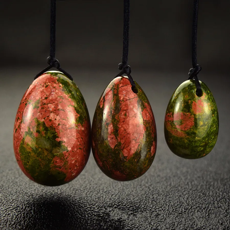 

Drilled Unakite Yoni Eggs Natural Women Vaginal Exerciser Muscle Care Massager Tools Yoni Eggs Beauty Body Tighten Ben Wa Ball