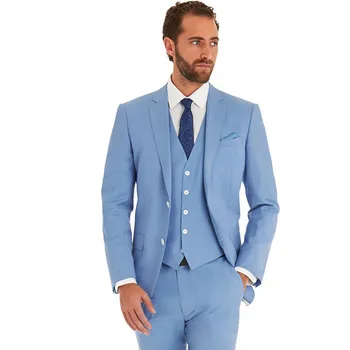 

New Arrivel Light blue wedding man's Suit party dress Lounge suit Wedding Tuxedos New wedding suits wedding dress shop