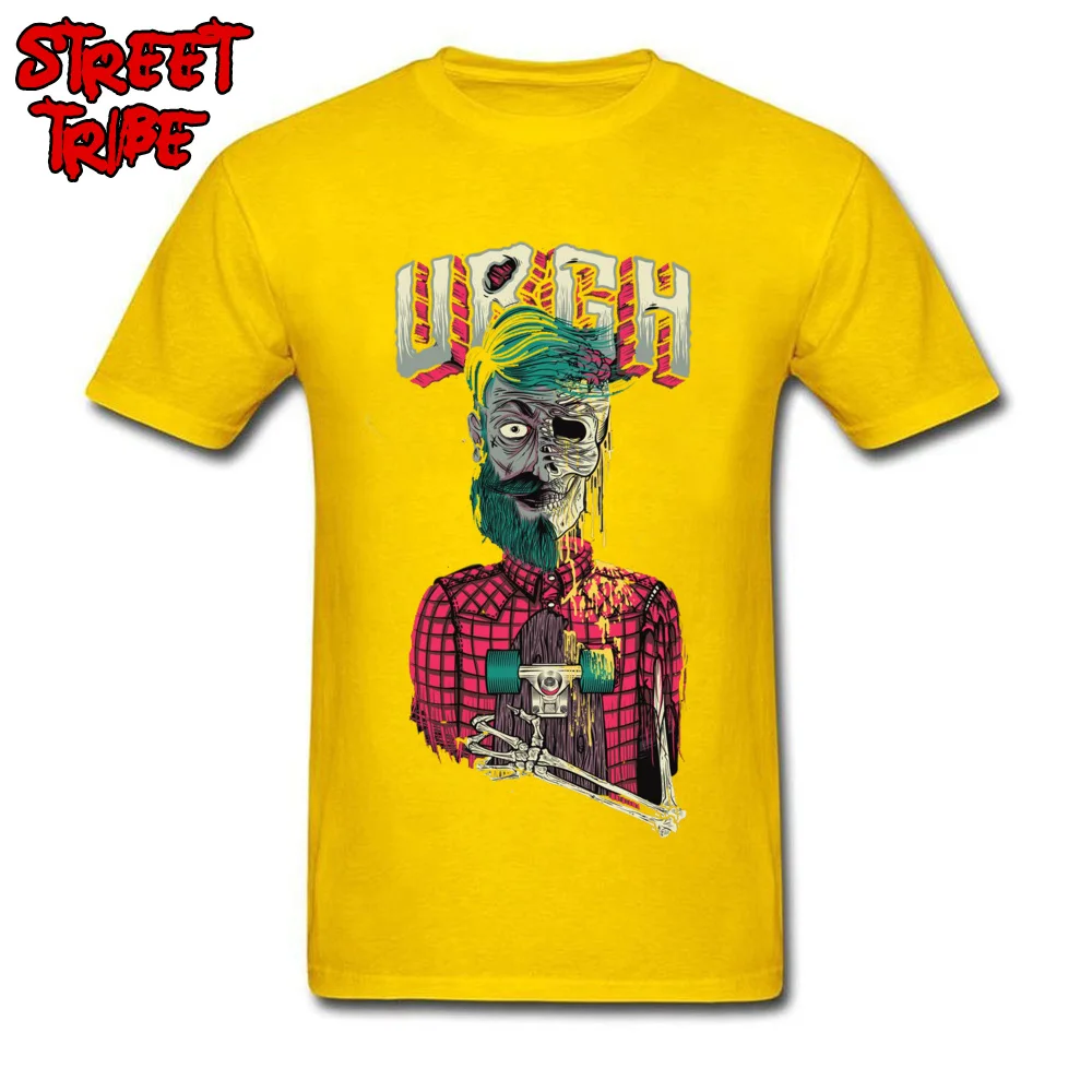 Brand New cartoon rock music skull rock829yy Tshirts O Neck 100% Cotton Mens Tops Shirts Short Sleeve ostern Day Tee Shirt cartoon rock music skull rock829yy yellow