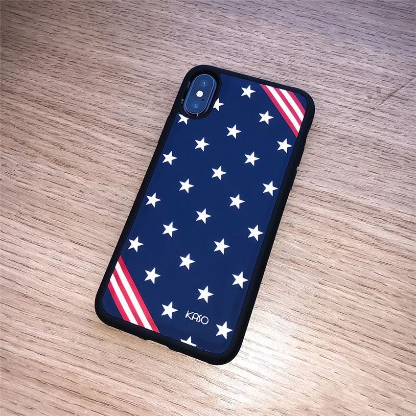 Модный американский Телефон чехол для iPhone 6 7 8 plus кожаная лампа-рефлектор Звезда Мягкая из ПУ для задней крышки для iPhone X XR Xax чехол