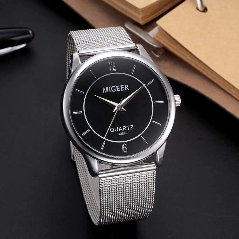

Men's Watch fashion reloj hombre Stainless Steel Quartz Watch Mesh men's wrist watches relogio masculino erkek kol saati