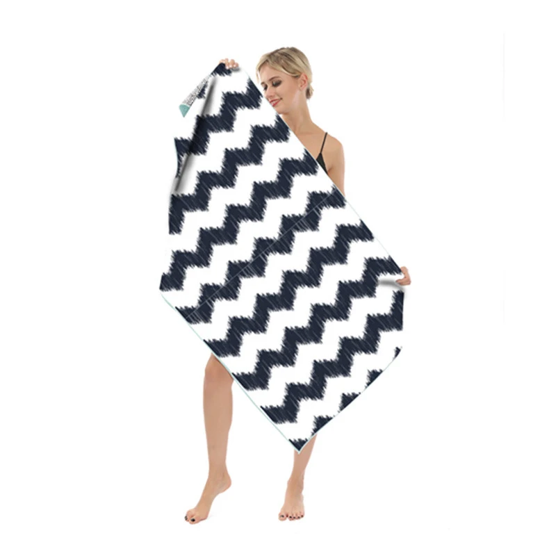 2045 Beach Travel Towels Quick Dry Absorbent Lightweight Sand Free Beach Blanket with Zipper Bag for Sunbathing Camping Sports - Цвет: 2045