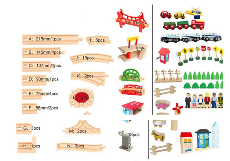 Новые деревянные детские игрушки маленький деревянный поезд трек Детские Развивающие детские деревянные поезд трек детские подарки