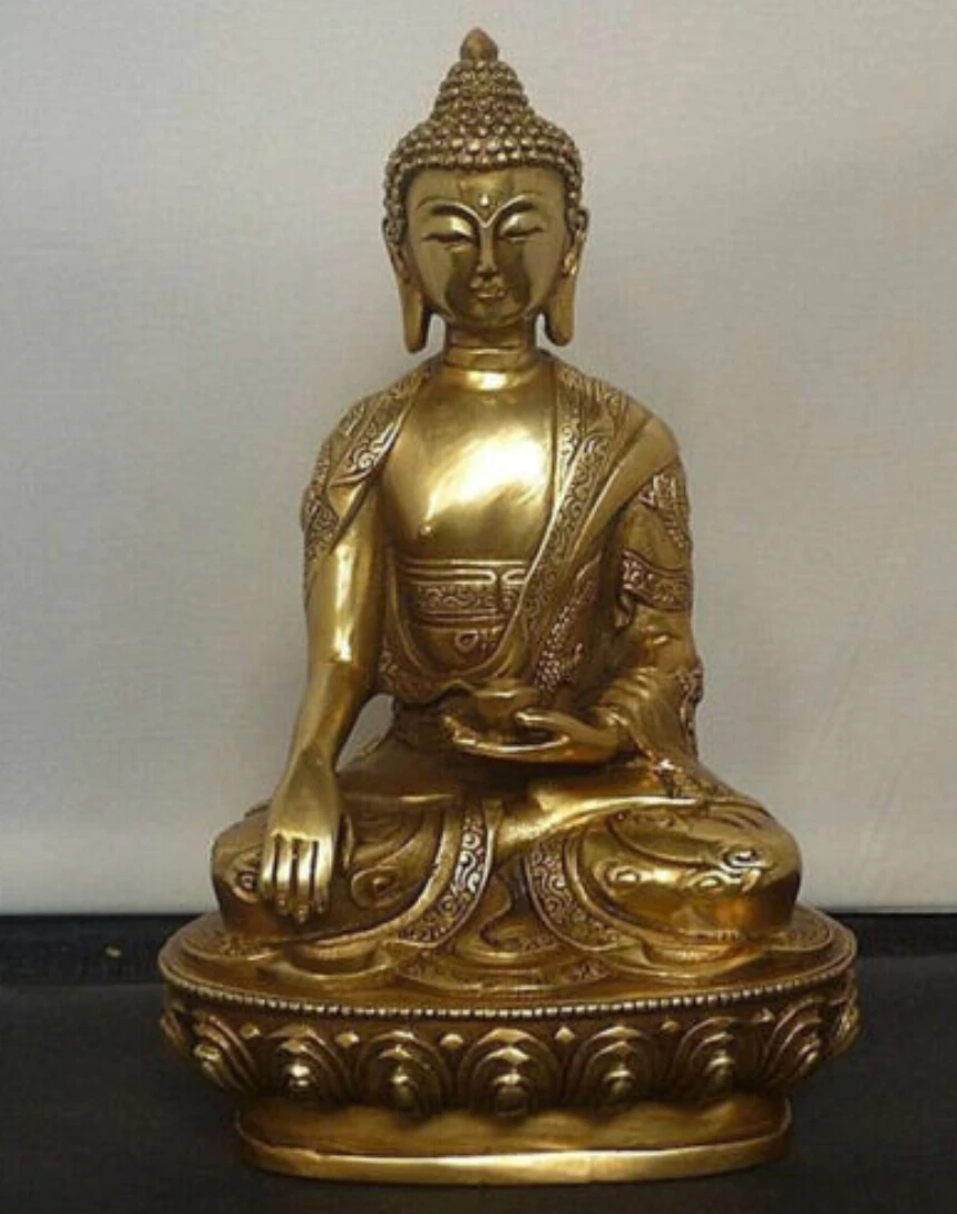 Tibet Tibetan Buddhis shakyamuni bronze buddha statue Free shippingin