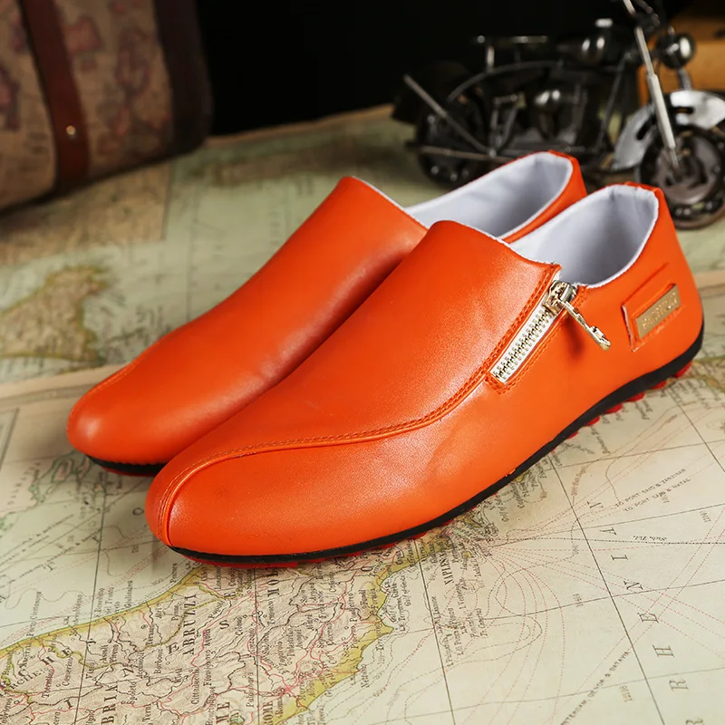 Leather Mens Loafers Fashion Handmade Moccasins Soft Leather tenis masculino adulto White Slip On Men's Boat Shoes