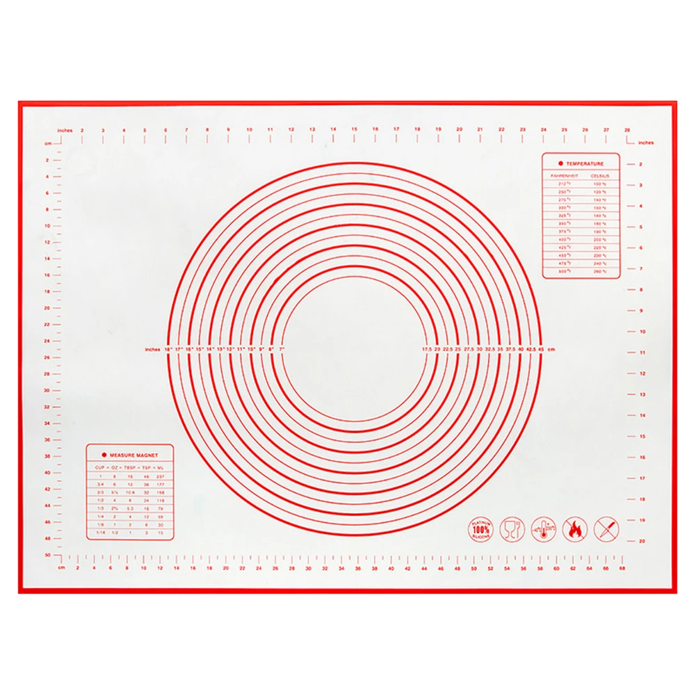 Листовой Прокат силиконовый коврик для выпечки Антипригарная посуда мука кондитерский ковер - Цвет: Red