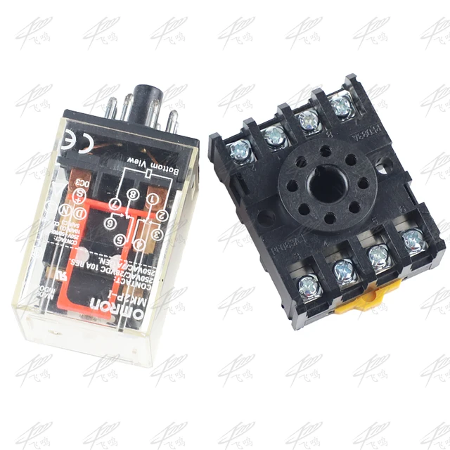 2pcs AC 110/120V 5A Coil 35mm DIN Rail 4PDT 14Pin Power Relay Base - Foto 7