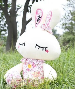 

120 cm lovely rabbit floral rabbit plush toy doll gift w4128